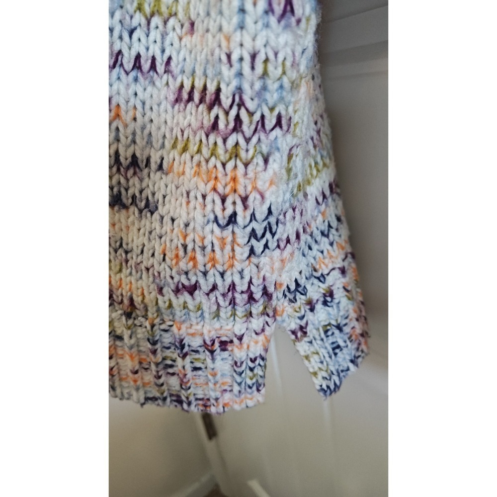 Women Size S Loft Boho Multi-Color Space Dye V-Neck Knit‎ Sweater Excellent - Picture 14 of 15